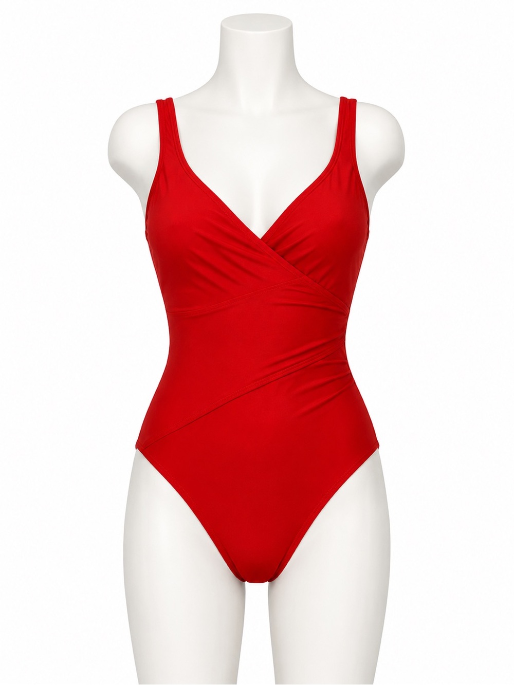 NWT Tommy Hilfiger Red One Piece Swimsuit Wrap Front Size 10